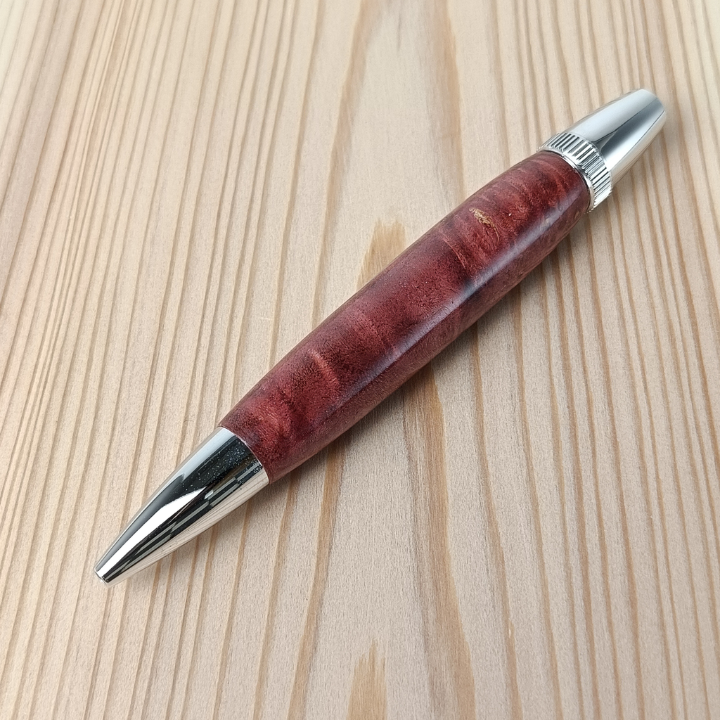 木目を楽しむ木軸ボールペン  スタビライズドウッド レッド