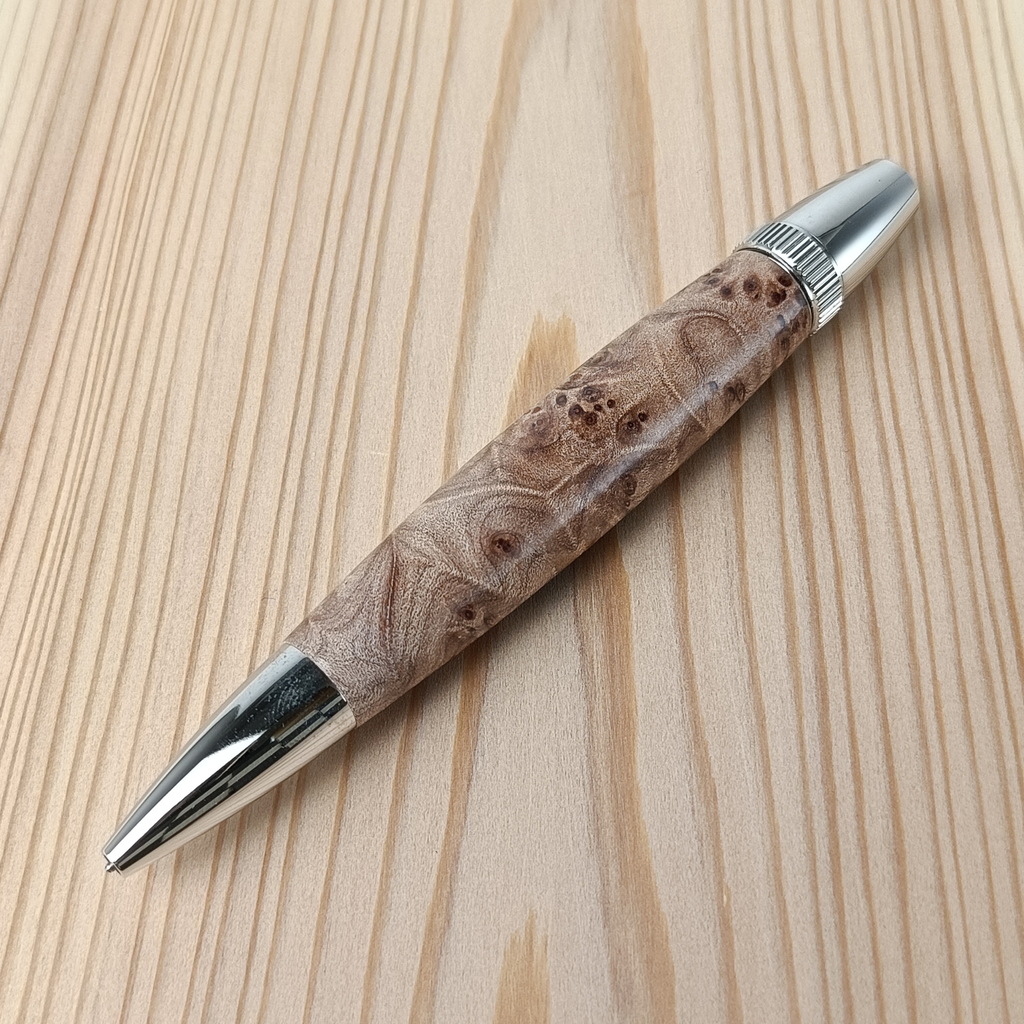 木目を楽しむ木軸ボールペン  スタビライズドウッド ブラウンベージュ