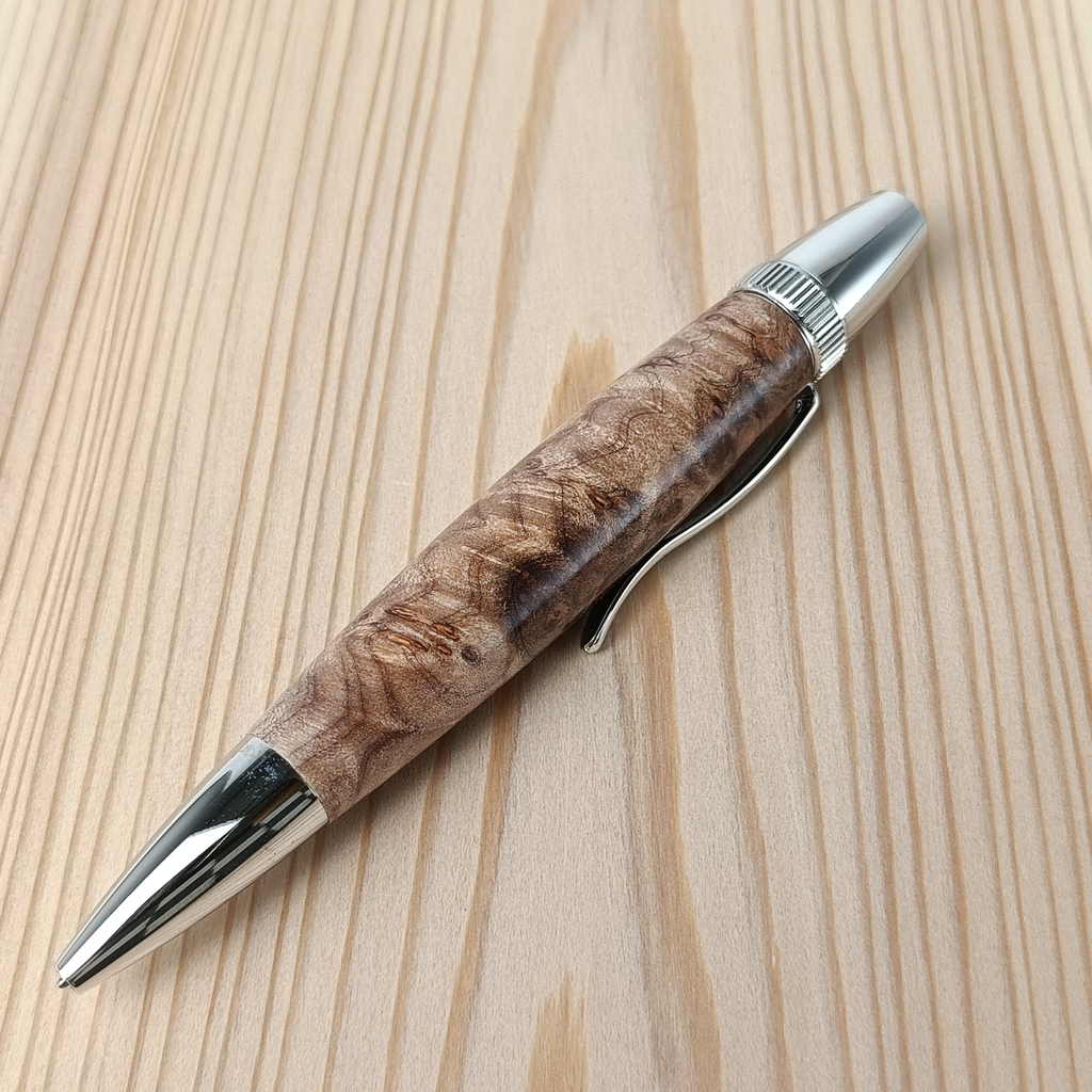 木目を楽しむ木軸ボールペン  スタビライズドウッド ブラウンベージュ