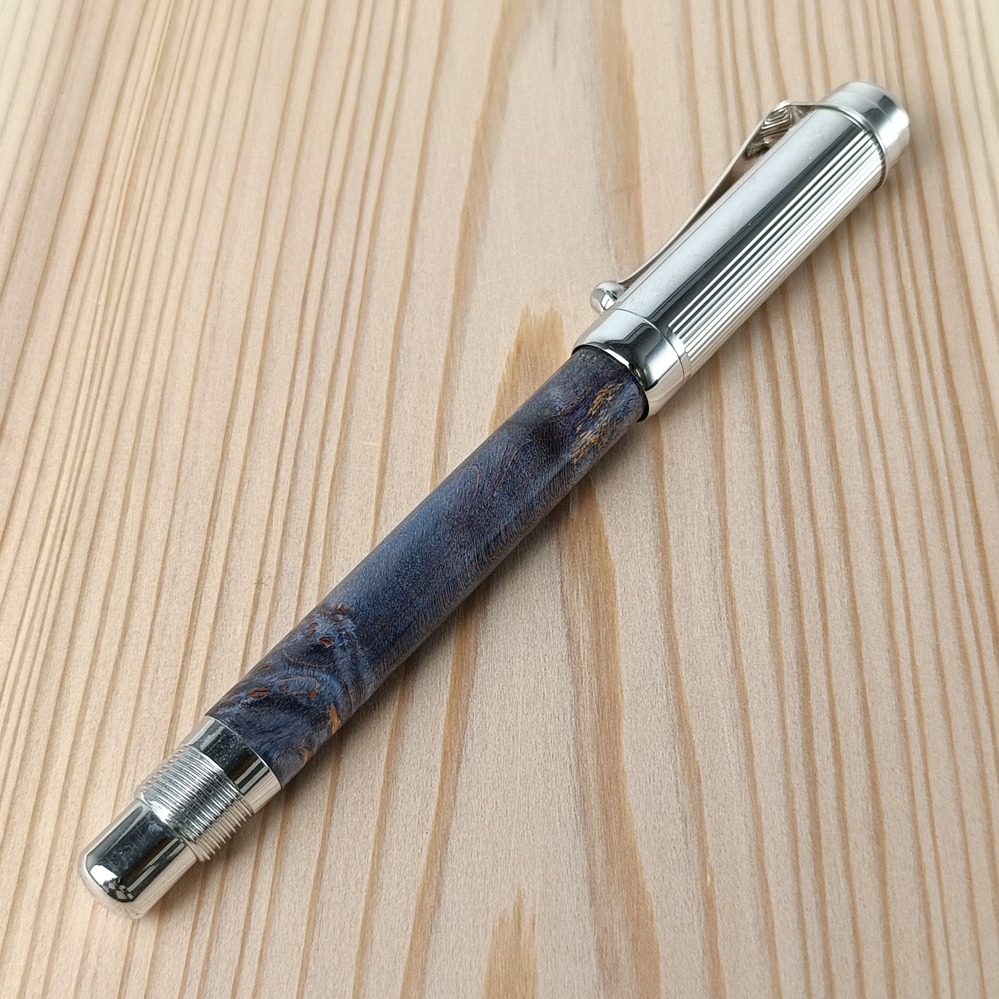 スタビライズドウッド スリム万年筆 ブルー