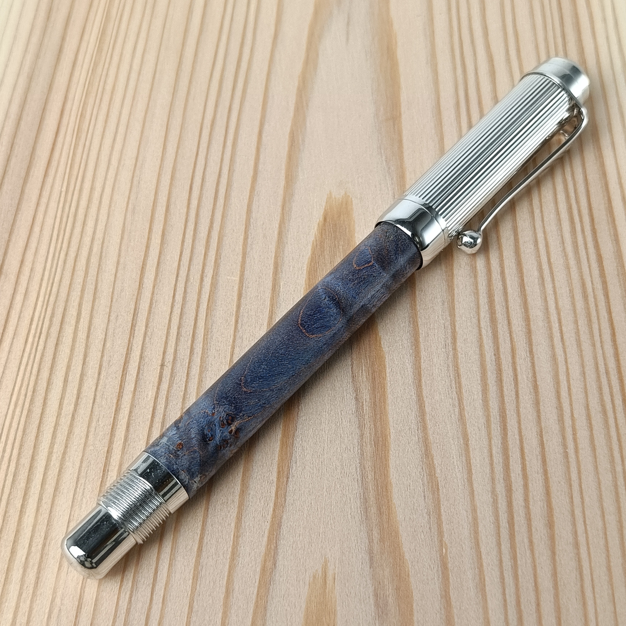 スタビライズドウッド スリム万年筆 ブルー
